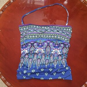 Tommy Bahama Paisley Bandana Print Strapless Halter Strap Optional Womens Small